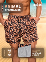 Шорты плавки Legenda укороченные леопардовый