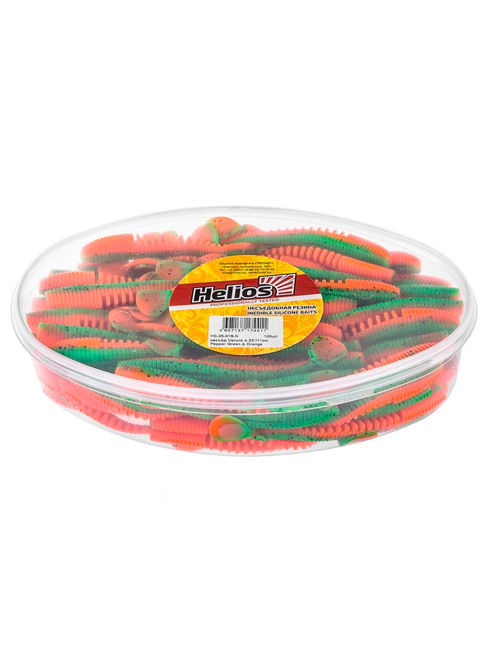 Виброхвост несъедобный Helios Varuna 4,33"/11см Electric green 100шт. (HS-35-007-N)