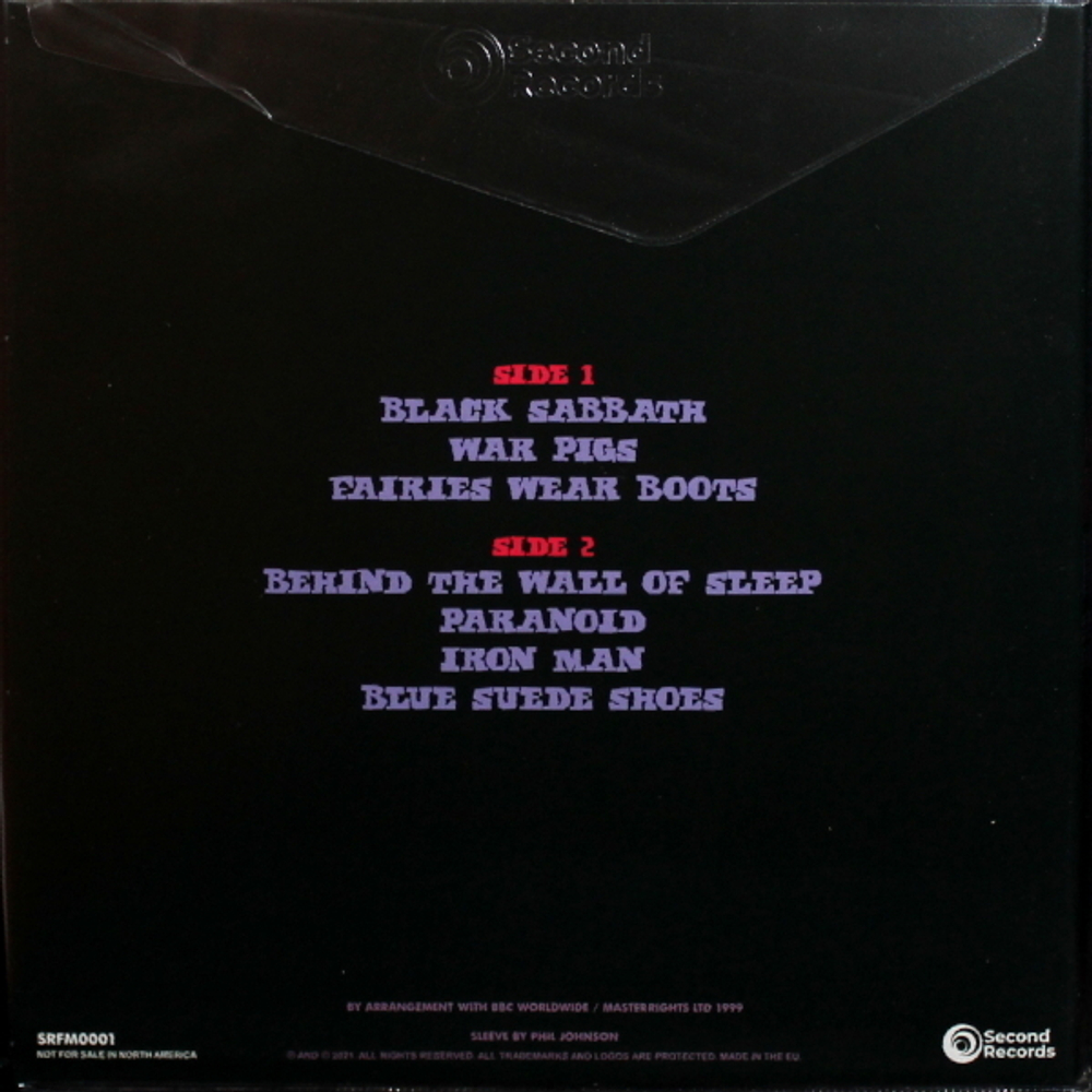 Black Sabbath / Paranoia (BBC Sunday Show: Broadcasting House London 26th April 1970)(Coloured Vinyl)(LP)