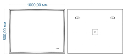 Зеркало с подсветкой и подогревом "Firenze 1000x800" AM-Fir-1000-800-DS-F-H