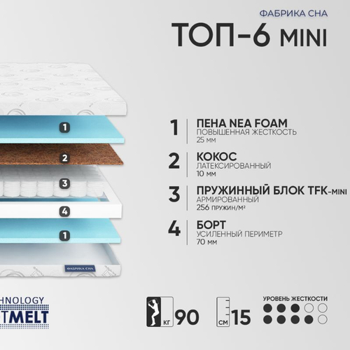 Матрас для подростка Фабрика сна Топ-6 MINI