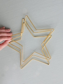 Основа для макраме Звезда 20 см, цвет золотистый, неразъемная (набор 3 шт.) /основа для декорирования и ловца снов