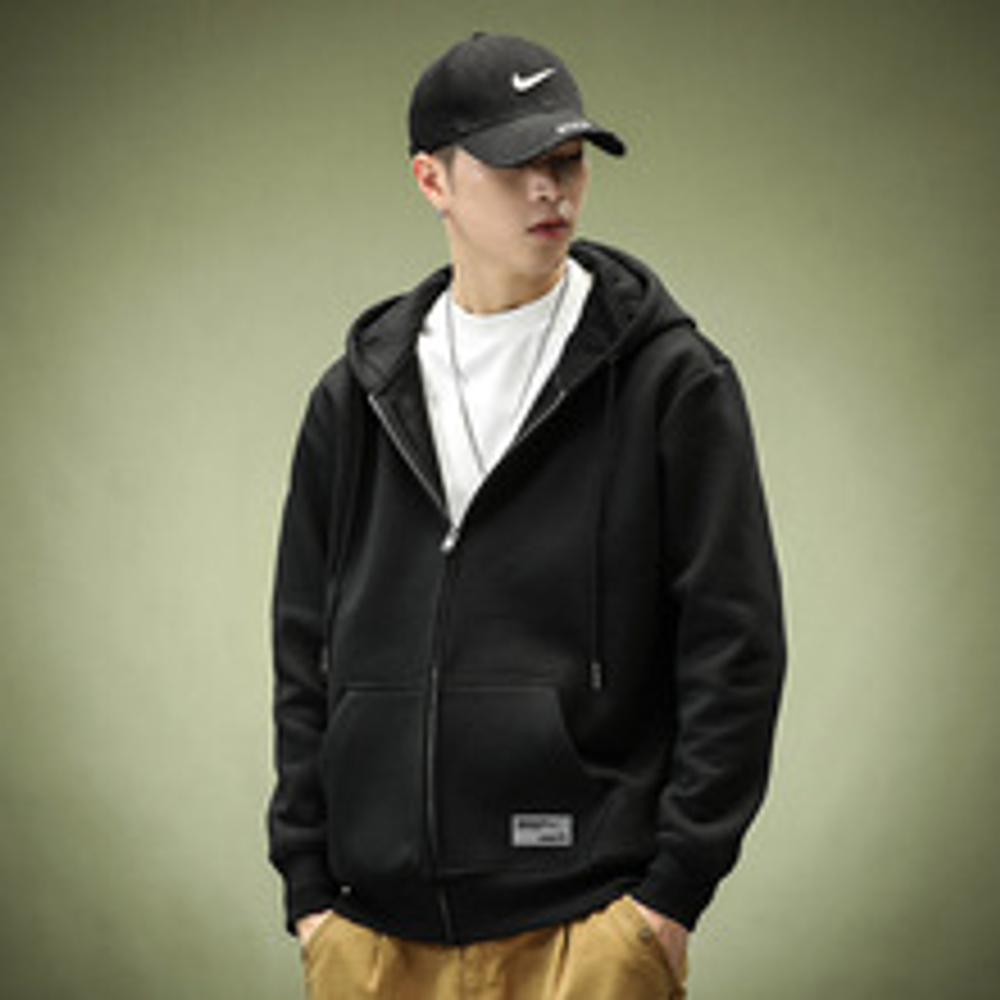 Мужская спортивная толстовка с молнией и капюшоном в японском стиле