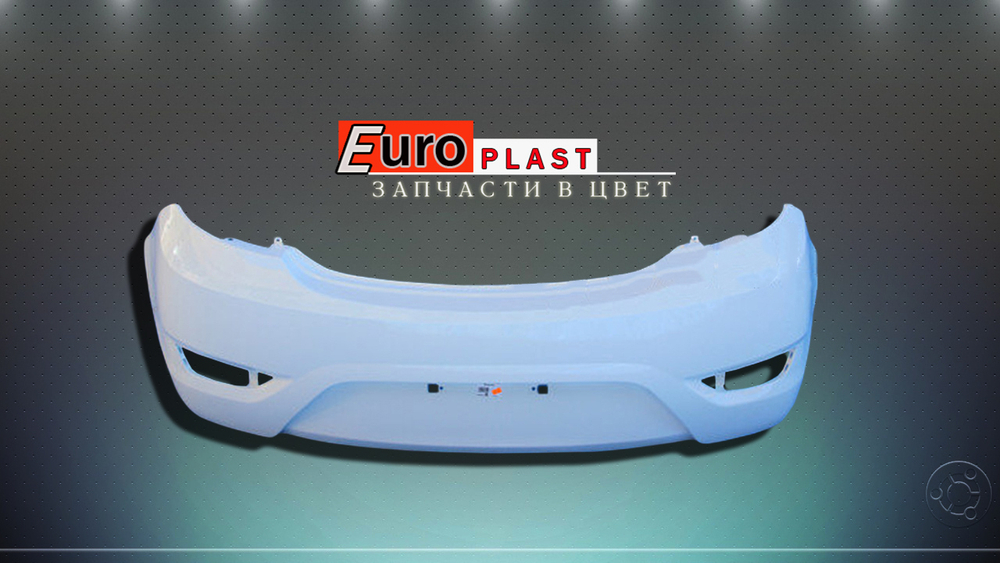 Задний бампер хэтчбек белый Hyundai Solaris 2010-2014