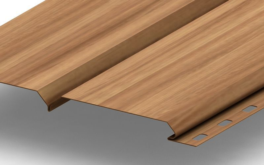 Сайдинг металлический L -Брус ECOSTEEL Текстурированный 0.5мм Кедр (в наличии)