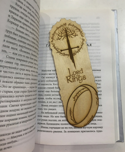 Закладка для книги Властелин колец 2 светлая / The Lord of the Rings / Ручная работа Дерево