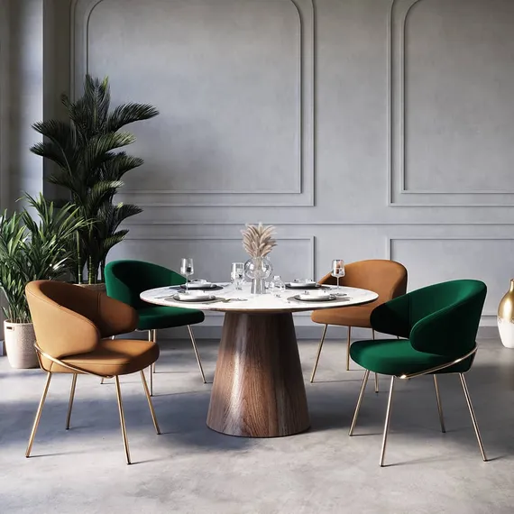 Стул Lime, кремовый микровелюр с золотыми ножками