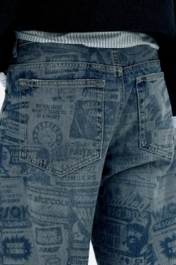 PULL&BEAR Джинсы широкого кроя "Stranger Things", синий