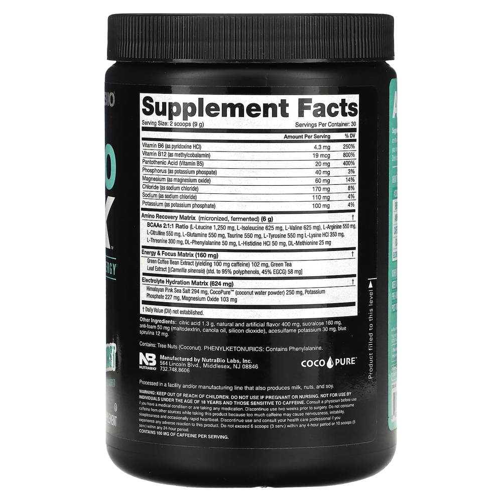 NutraBio, Amino Kick, Baja Burst, 271 г (0,6 фунта)