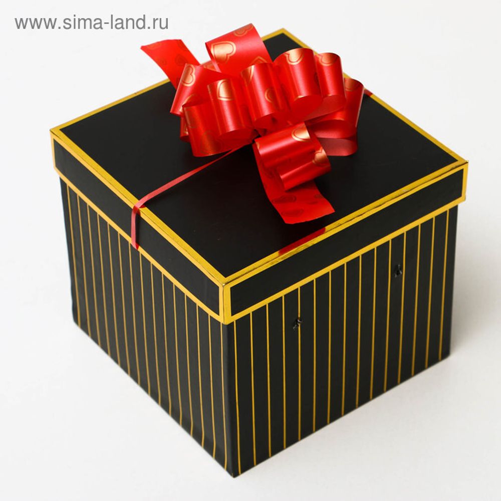 Бант-шар №3 "Сердца", цвет красный