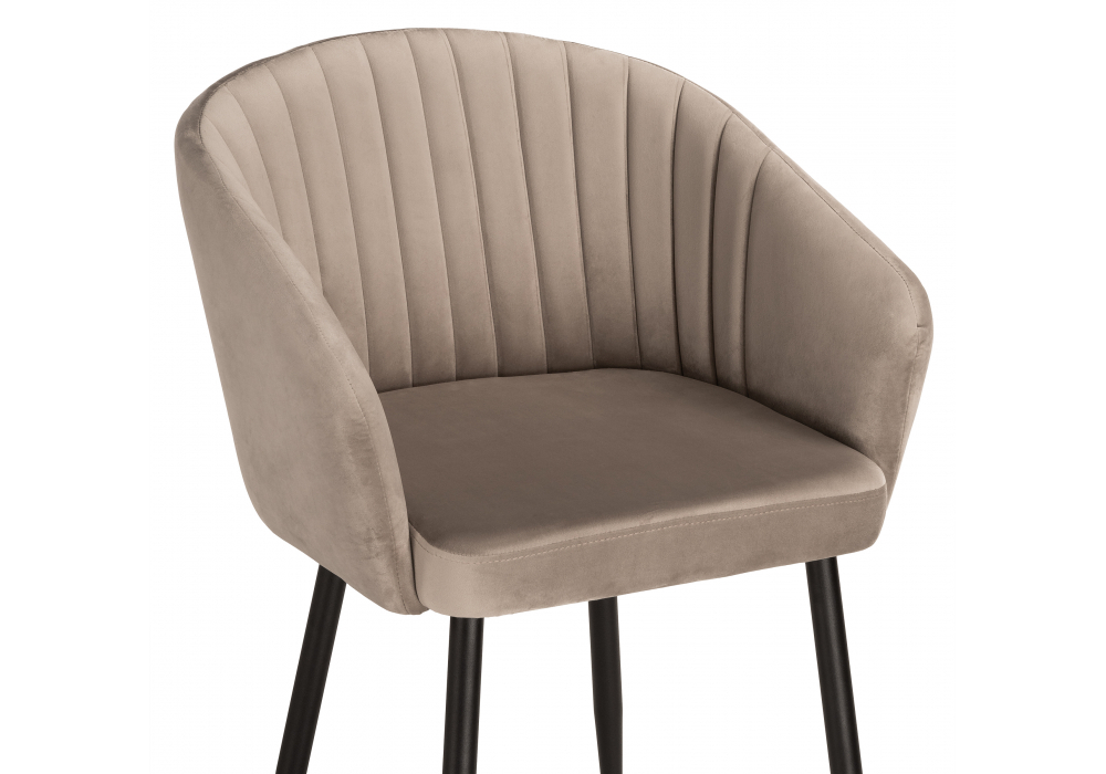 Стул на металлокаркасе Woodville Корсо бежевое, черное, ножки черные