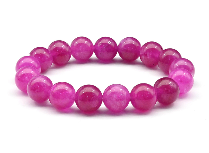 Браслет Кальцит тонированный шар 10 мм цвет лиловый