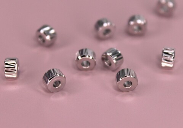 Бусина рифленая родий 5х3 мм