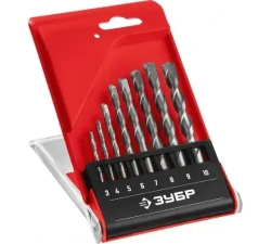 Набор сверл по бетону ЗУБР 8 шт, 3-4-5-6-7-8-9-10 мм