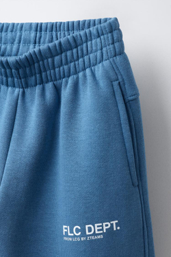 ZARA СПОРТИВНЫЕ БРЮКИ ИЗ МЯГКОЙ ТКАНИ, СИНИЙ