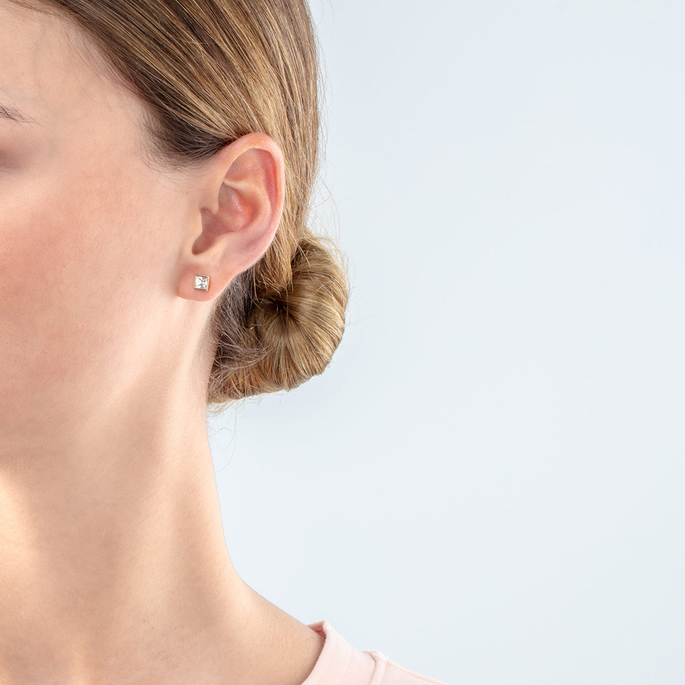 Серьги-пусеты Coeur de Lion Crystal-Gold 0501/21-1816