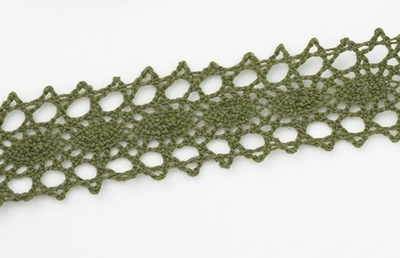 Кружево хлопковое/Тесьма вязаная 19.01.047, ш. 1,9-2 см, хаки