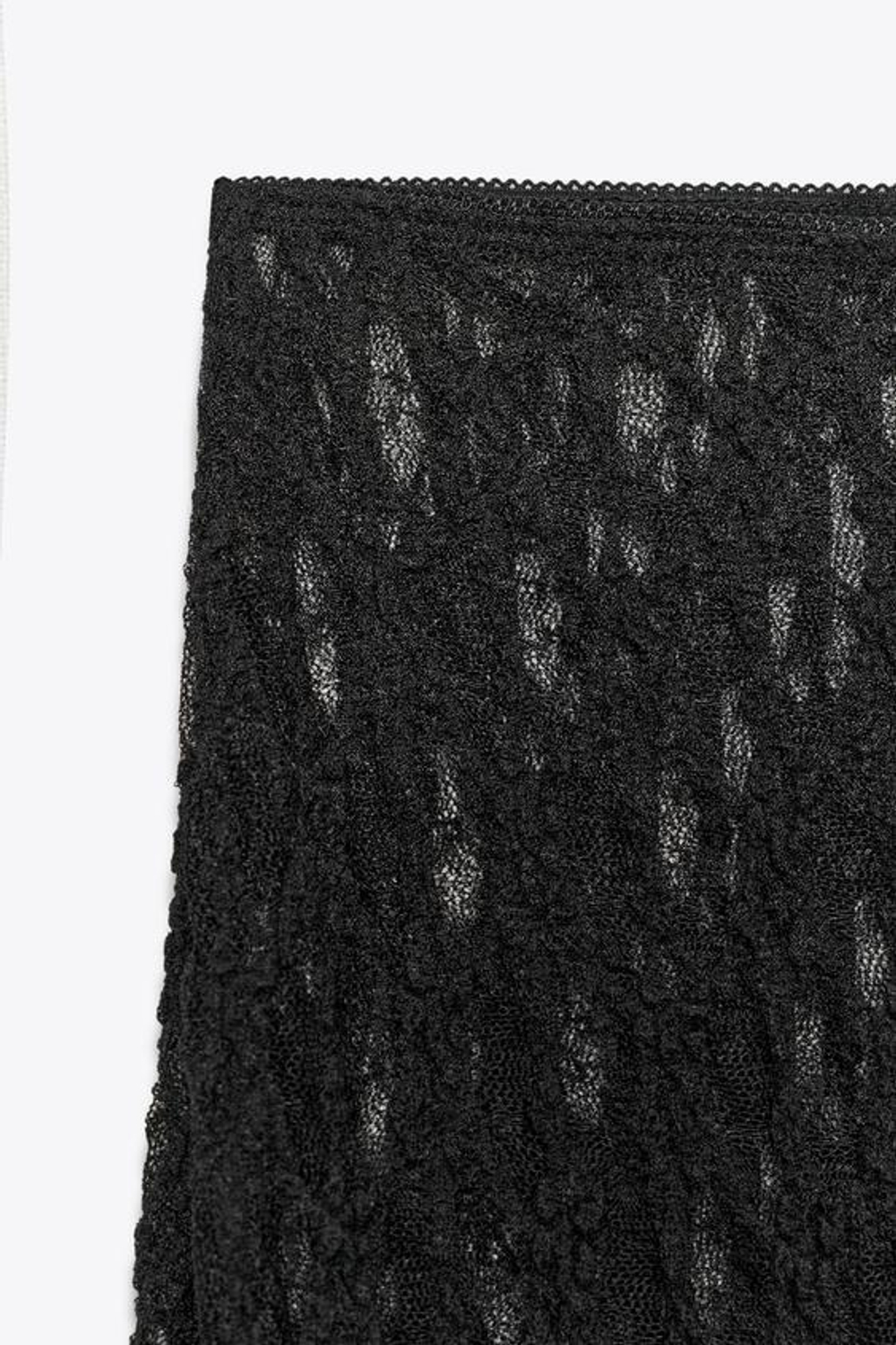 ZARA ДЛИННАЯ РАСКЛЕШЕННАЯ КРУЖЕВНАЯ ЮБКА, ЧЕРНЫЙ