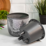 Кашпо Микрит 1л d150мм со вставкой, серый слайн