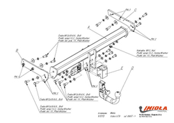 Фаркоп IMIOLA V.015 Volvo XC70 2007-2016, Volvo V70 2007-2016(паспорт и сертификат в комплекте)(без электрики)