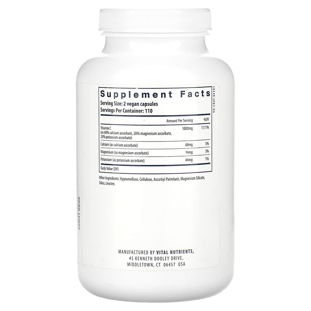 Vital Nutrients, Buffered C, 220 веганских капсул