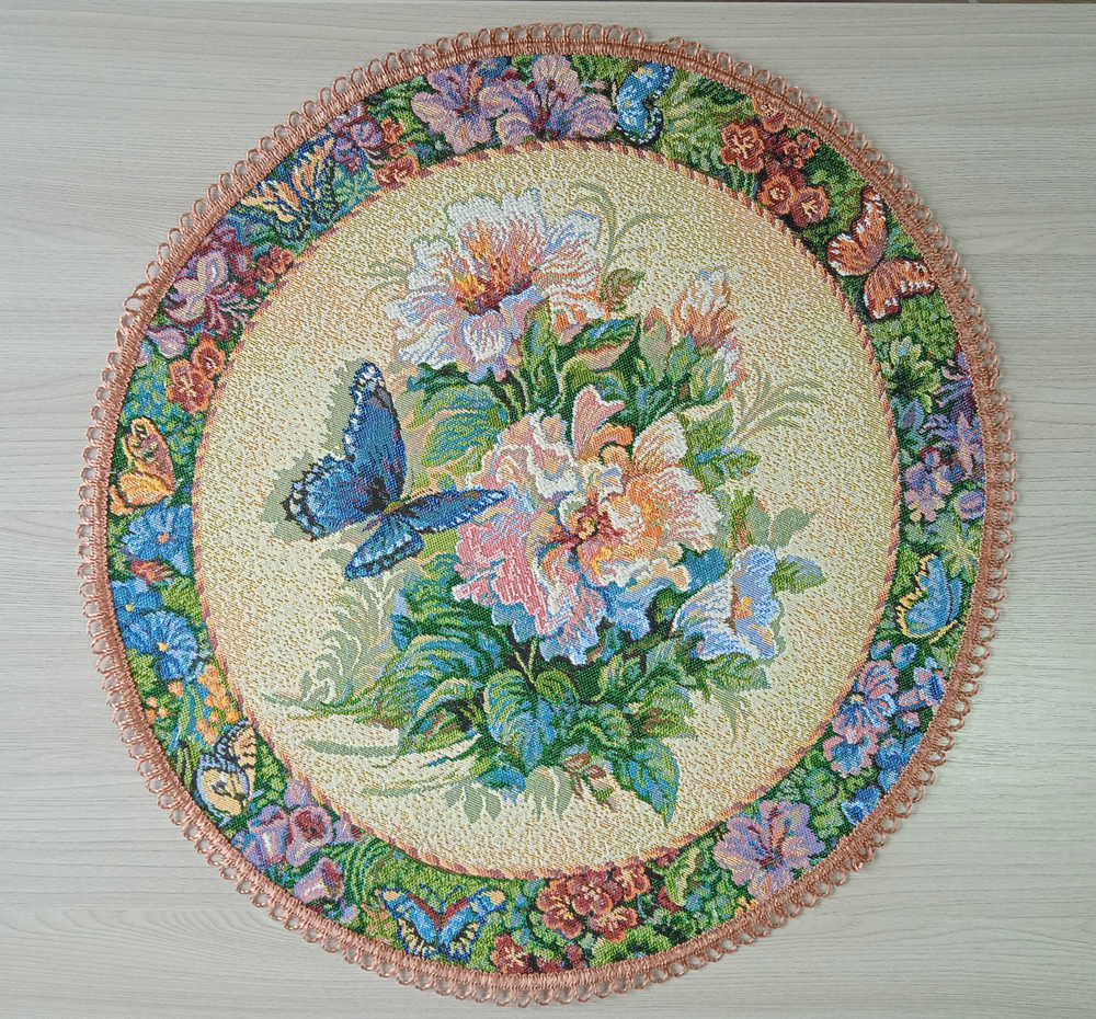 Декоративная гобеленовая салфетка Вальс цветов D 54 см