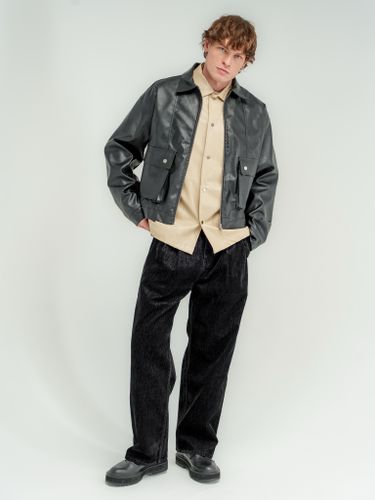 Широкие черные джинсы Laine с защипами