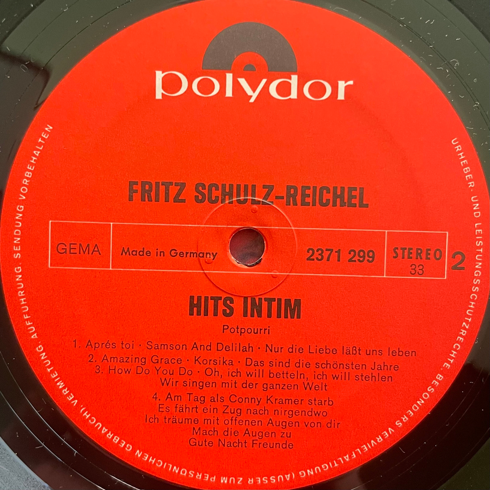 Fritz Schulz-Reichel ‎– Hits Intim (Германия 1972г.)