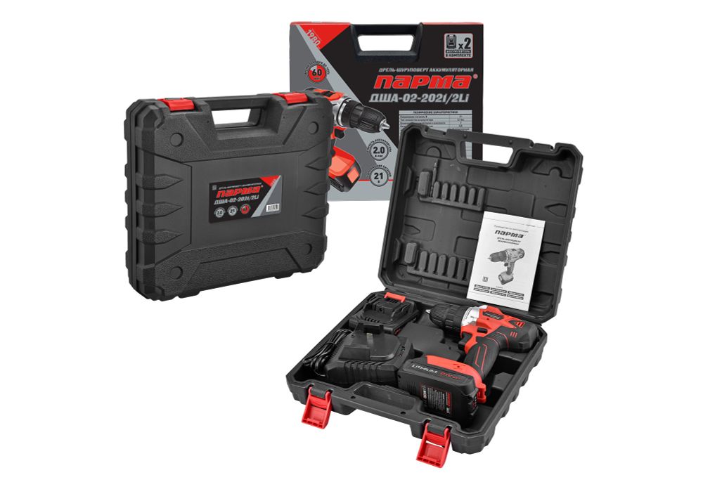 Дрель-шуруповерт аккумуляторная Парма ДША-02-2021/2Li
