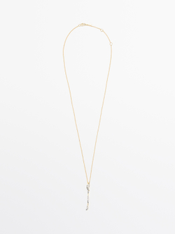 Massimo Dutti Подвеска со стразами, золотистый