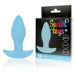 Анальная втулка Sweet Toys с вибрацией голубая 8,5 см