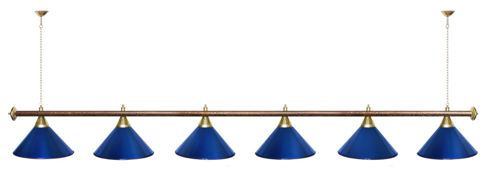 Лампа STARTBILLIARDS 6 пл. (плафоны золотые,штанга золотая,фурнитура золото)