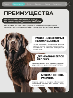Корм для взрослых собак породы Ньюфаундленд, с кроликом, 12 кг, QUATTRO