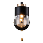 Настенный светильник 1x40Вт E27, металл/стекло, черный/золото