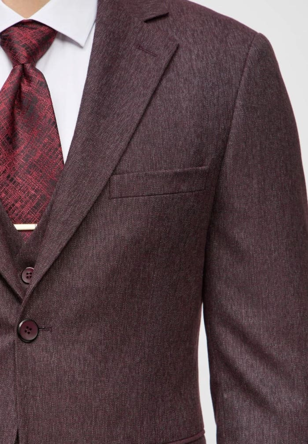 Мужской классический костюм (бордовый) В64