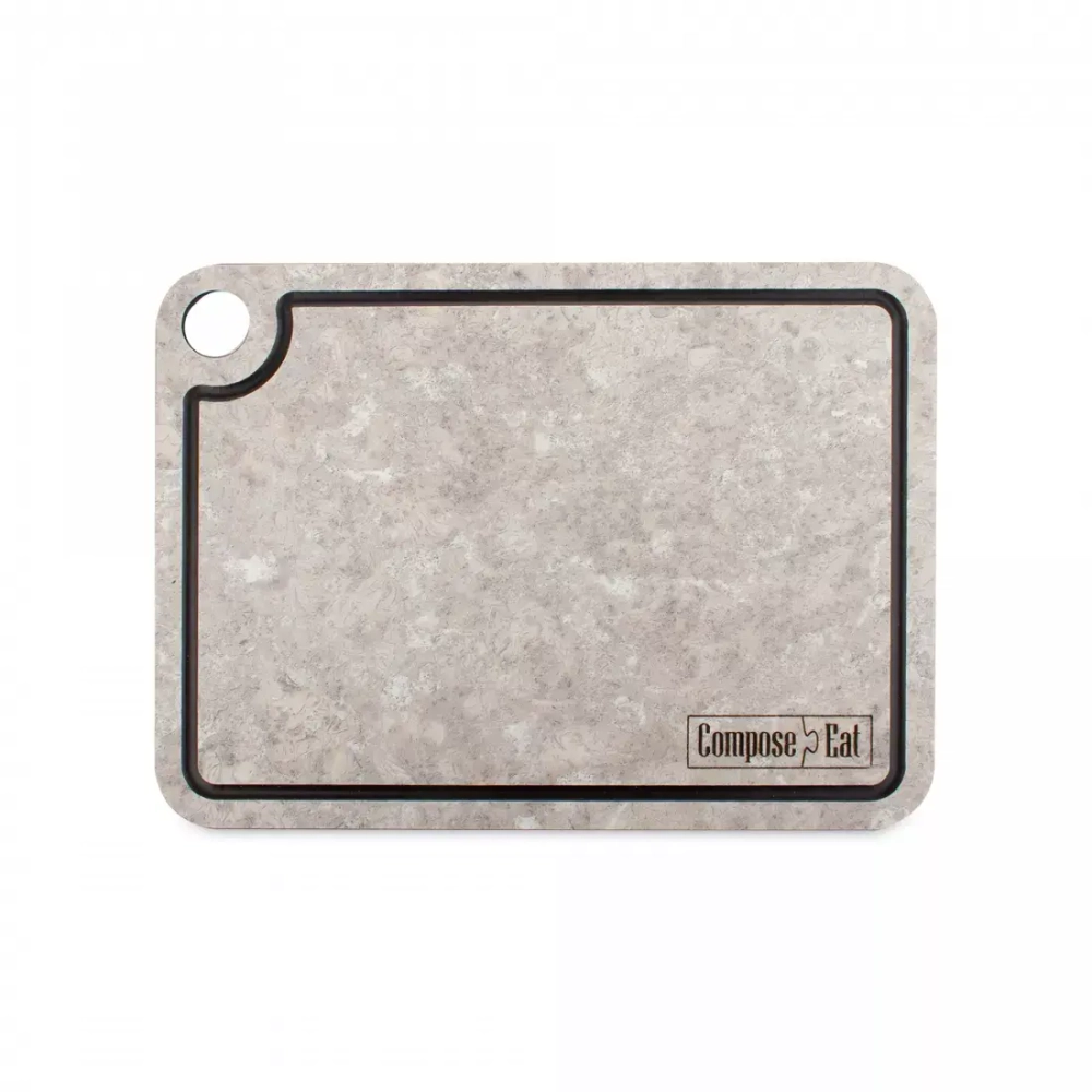 Доска разделочная с желобом 24x18см ComposeEat Elegance мрамор белый