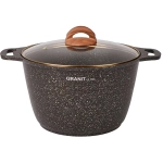 Кастрюля 8л «Granit ultra» (black-gold) со стеклянной крышкой кгбг82а