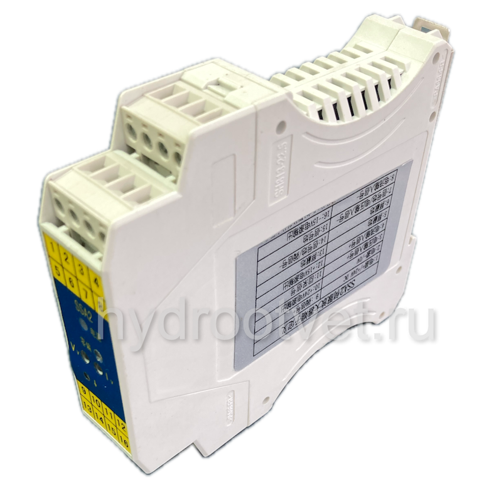 SSA2 - Внешний усилитель для сервоклапанов, питание 24В пост.тока, монтаж на DIN-рейку, входной сигнал ±10В или 4…20 мА