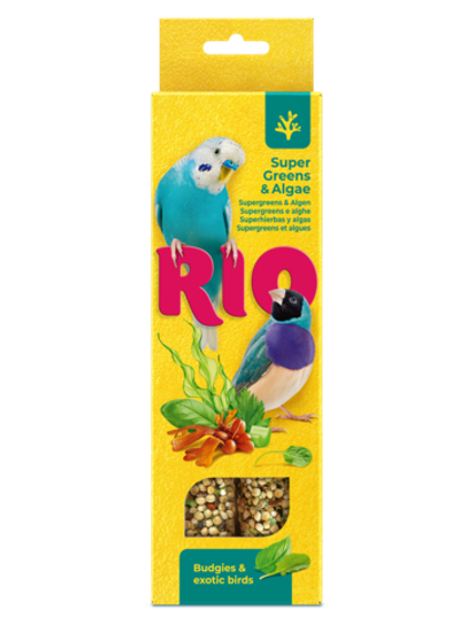 RIO (Рио) Палочки для волнистых попугайчиков и экзотов Суперзелень и водоросли (2х40 г)