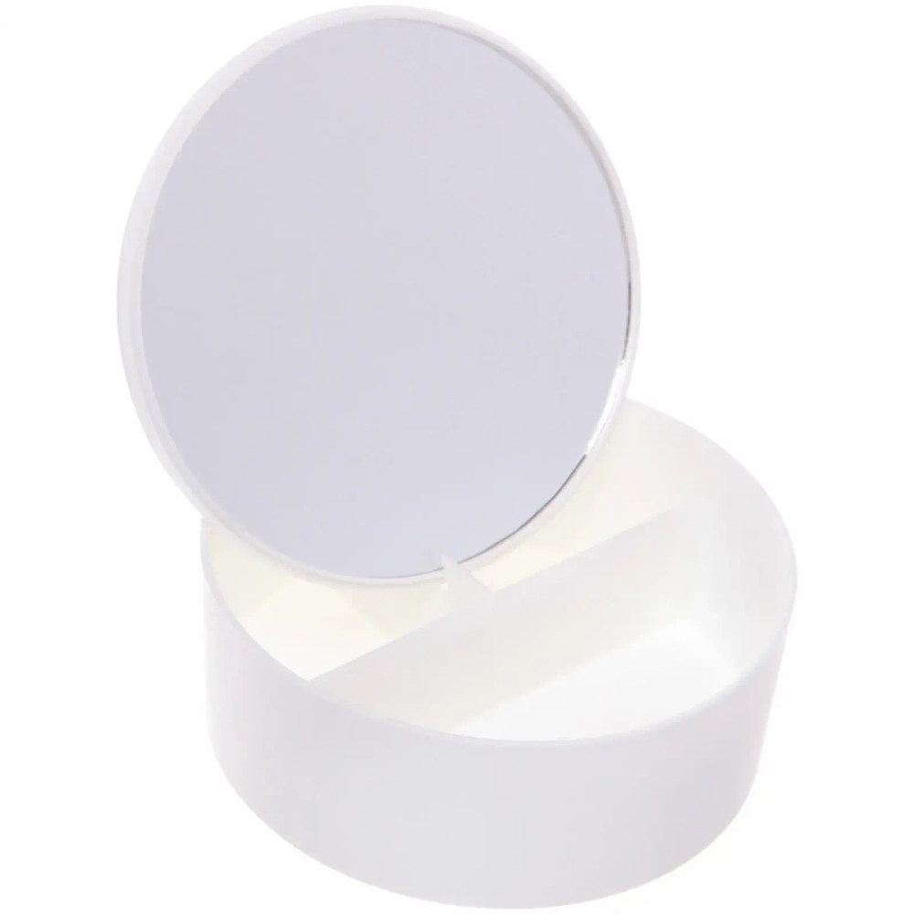 Зеркало настольное с органайзером для косметики «Beauty», цвет белый, 16,5*17см