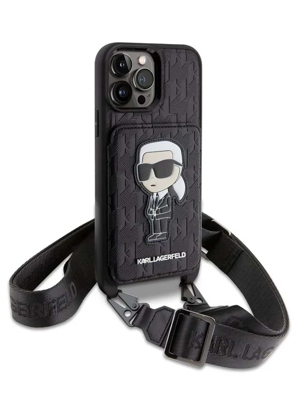Чехол Karl Lagerfeld с ремешком через плечо и картхолдером для iPhone 16 Pro