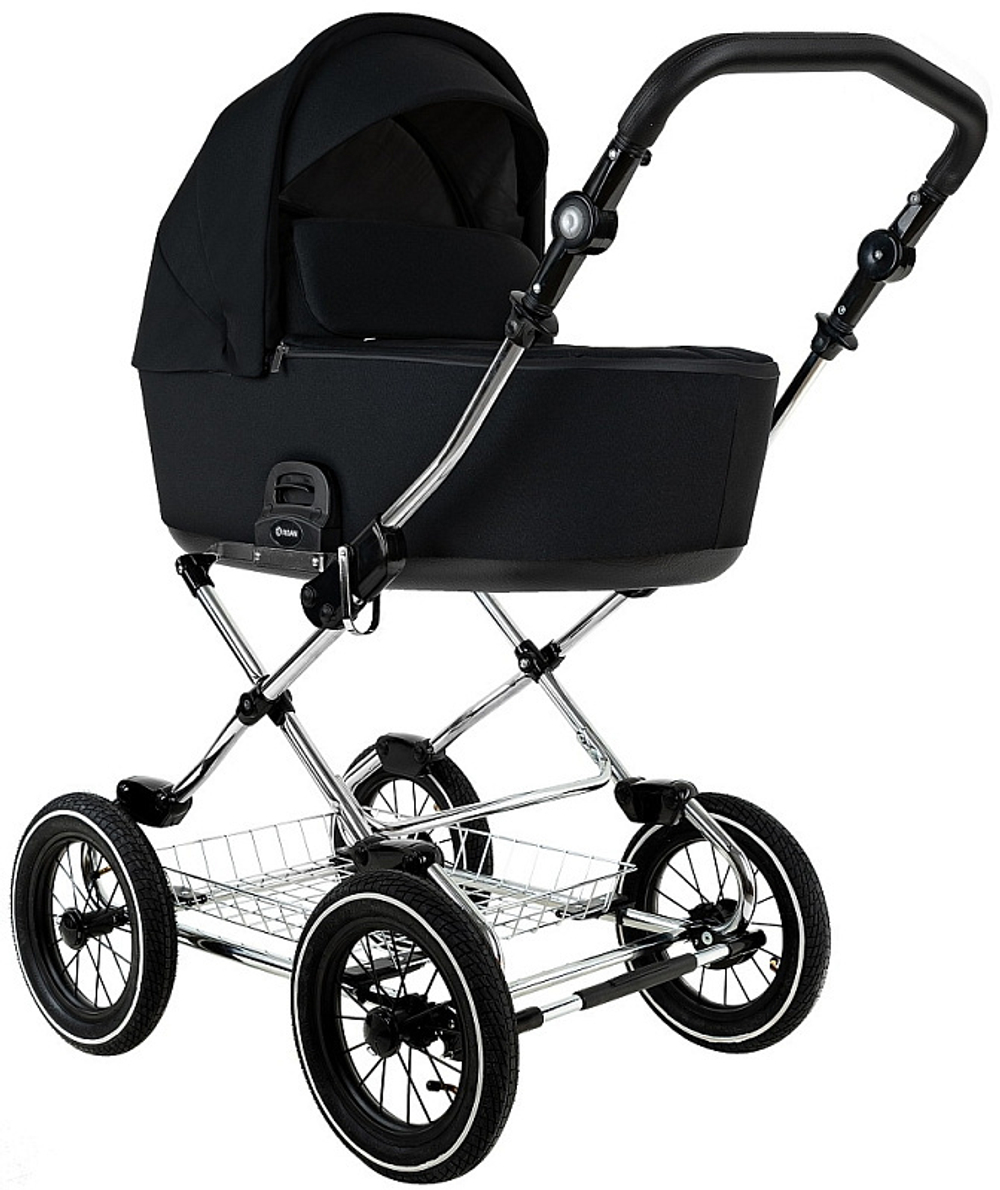 Детская коляска Roan Bass Next Classic d12 2.0 3 в 1 с автокреслом Tutis Elo Lux EduSky Black BNC/85/2 Caviar/Black/руч.Cappuccino