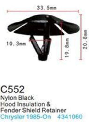 Клипса для крепления внутренней обшивки а/м Крайслер пластиковая (100шт/уп.) Forsage клипса C0552(Chrysler)