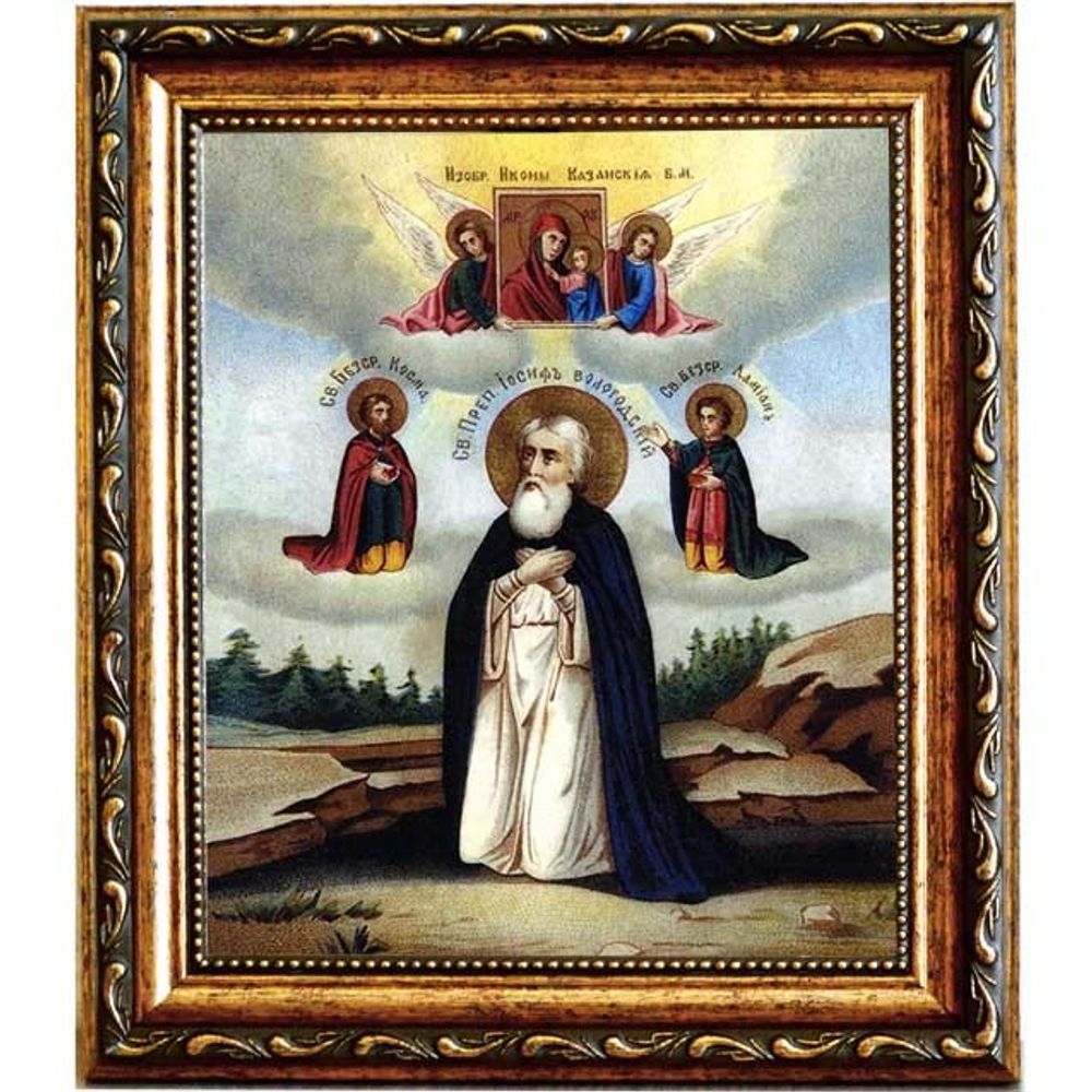 Иосиф Заоникиевский (Вологодский) преподобный, Христа ради юродивый. Икона на холсте.