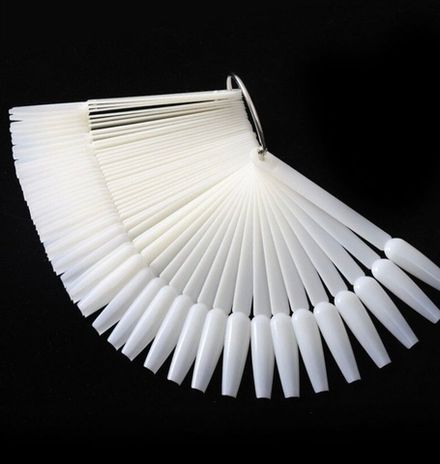 Палитра Веер для лаков на металлическом кольце форма Балерина цвет Натуральный, 50шт