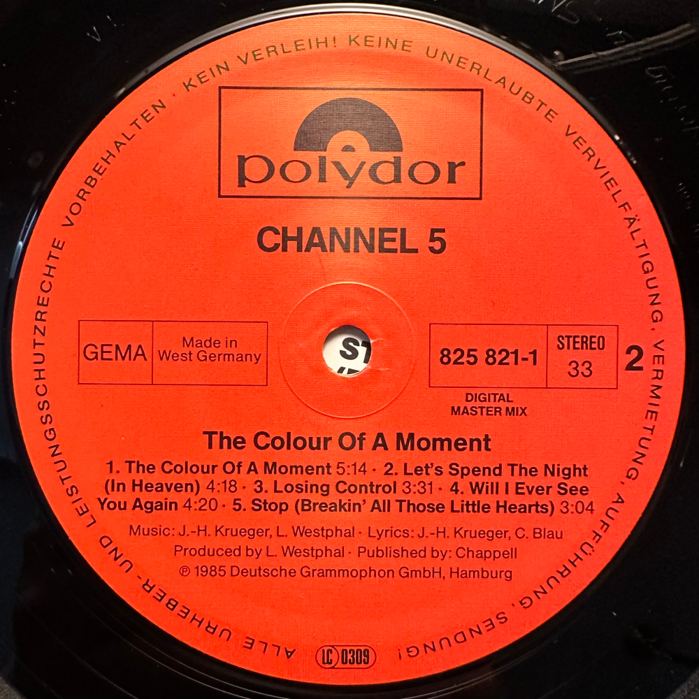 Channel 5 - The Colour Of A Moment (Германия 1985г.)