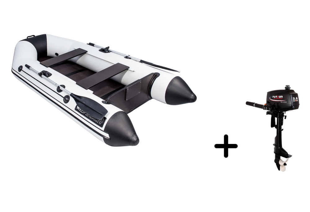 Аква-2800 СК серая/черная + PARSUN T 3.6 BMS (комплект лодка + мотор)