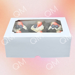 Коробка под капкейки с окошком 250*170*100 мм (6) (белая) целлюлозный картон с односторонним мелованным покрытием, премиум, 50шт