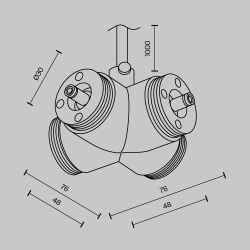 Х-образный вертикальный коннектор для системы с вводом питания Maytoni   CA017TX-P-B