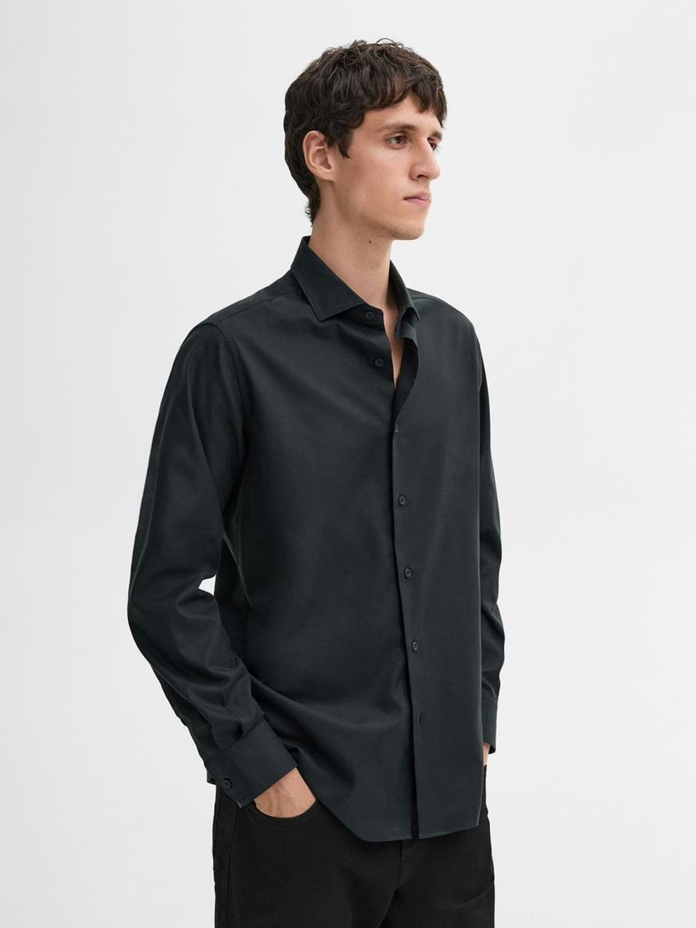 Massimo Dutti Рубашка из 100% хлопка, темно-синий